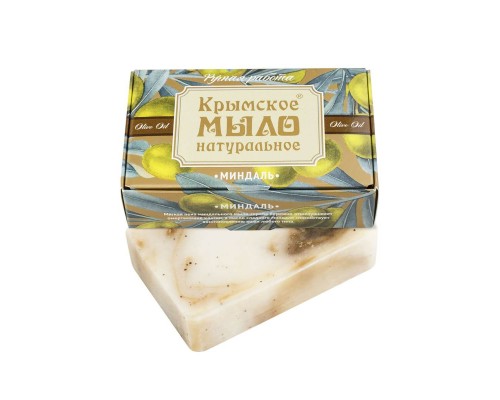 Крымское натуральное мыло на оливковом масле Миндальное Крымское натуральное мыло на оливковом масле Миндальное