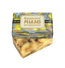 Крымское натуральное мыло на оливковом масле Серно-дегтярное