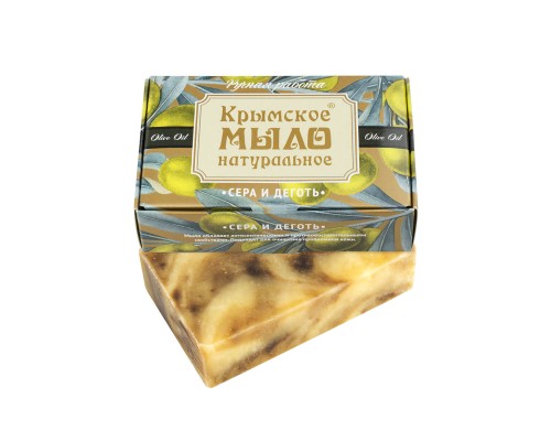 Крымское натуральное мыло на оливковом масле Серно-дегтярное